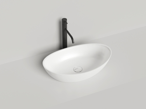 Раковина из искусственного камня S-Stone Salini NOEMI 1101203SM 60х30 накладная цвет белый без отверстий под смеситель - фото 2